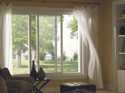 Slider windows in the living room