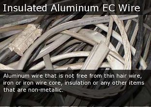 Insulated aluminum EC wire coils with gray nonmetallic insulation nested together