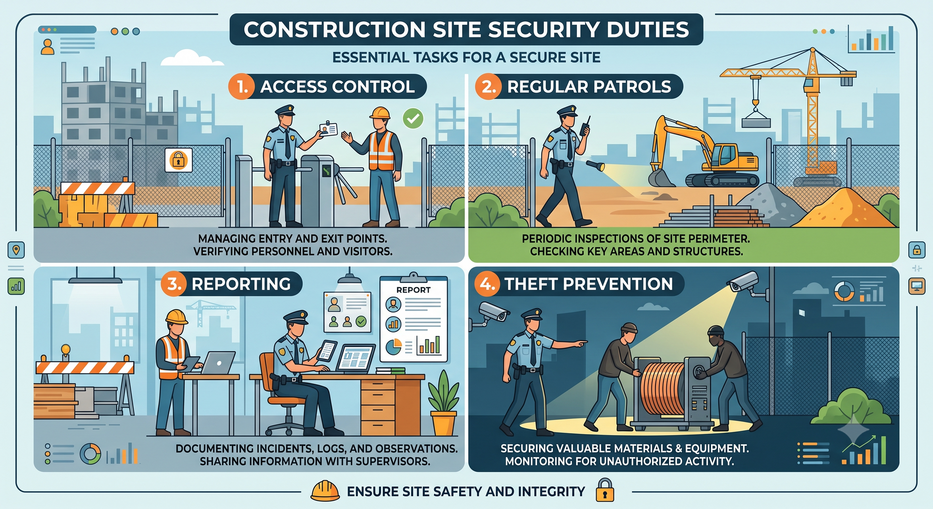 construction site security duties infographic