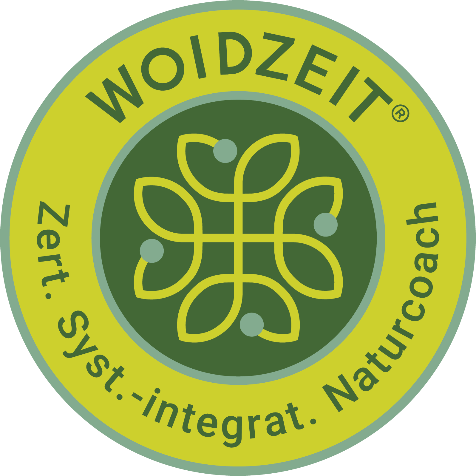 Ein kreisförmiges Logo mit dem Text