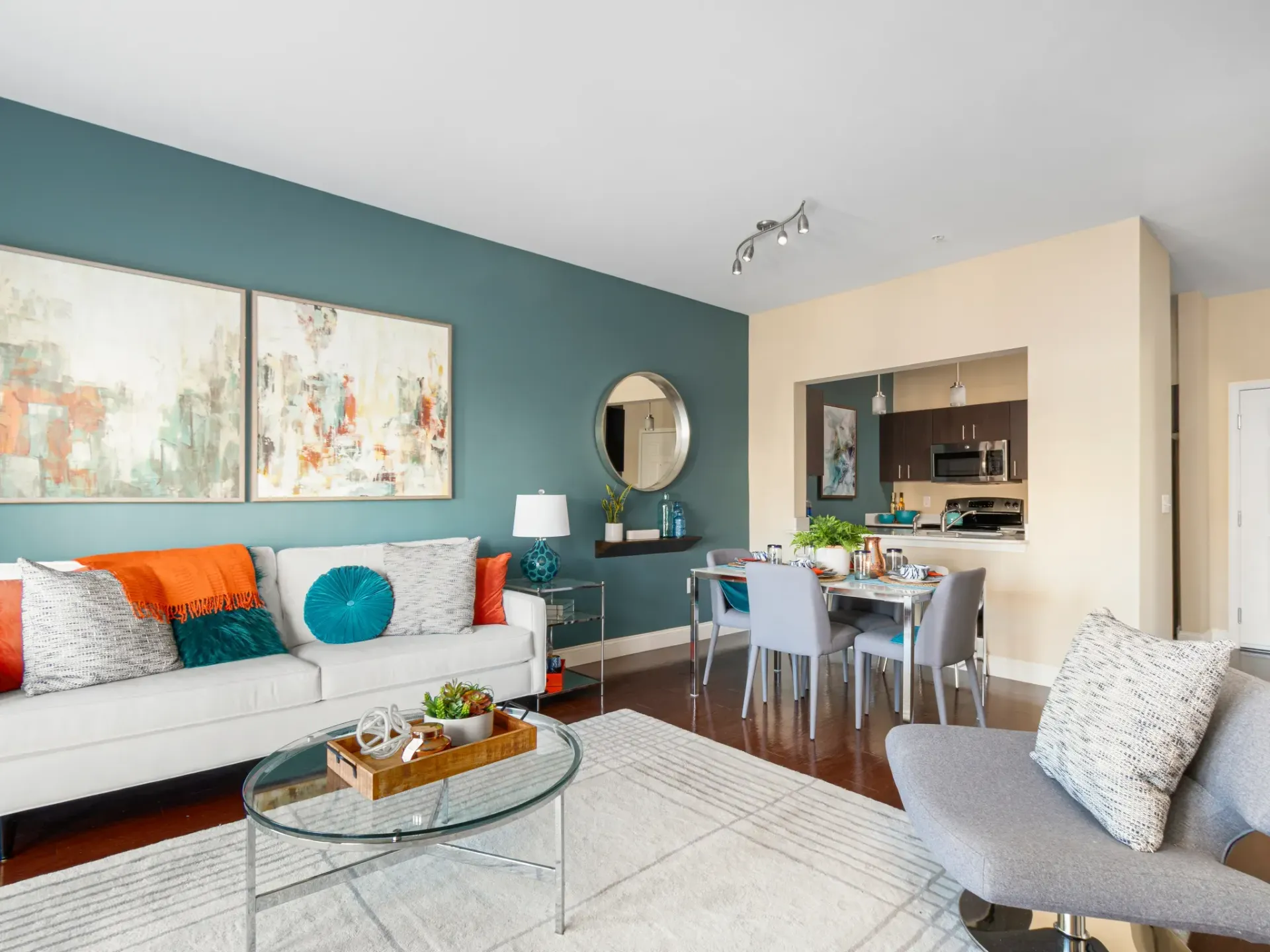Apartment living room at Wellington Parkside.