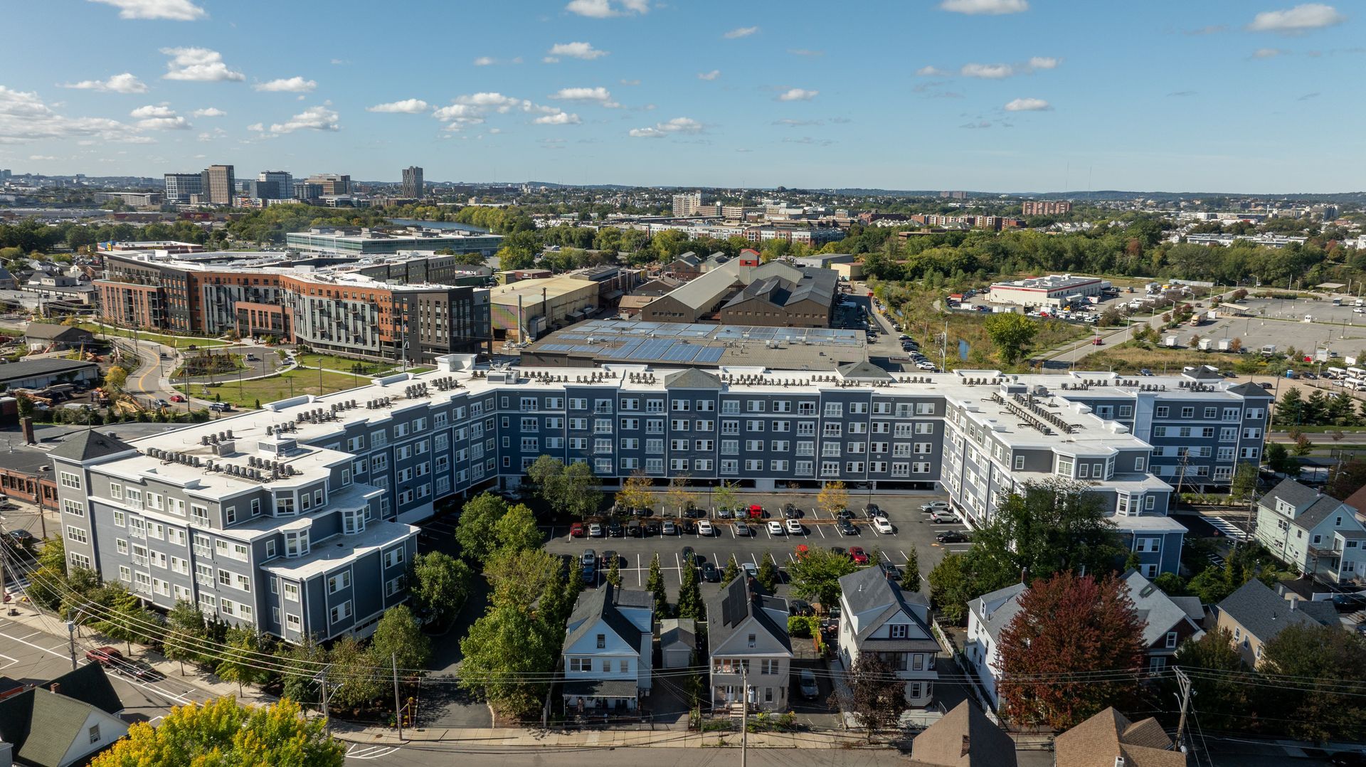 Exterior view of Wellington Parkside apartment building.