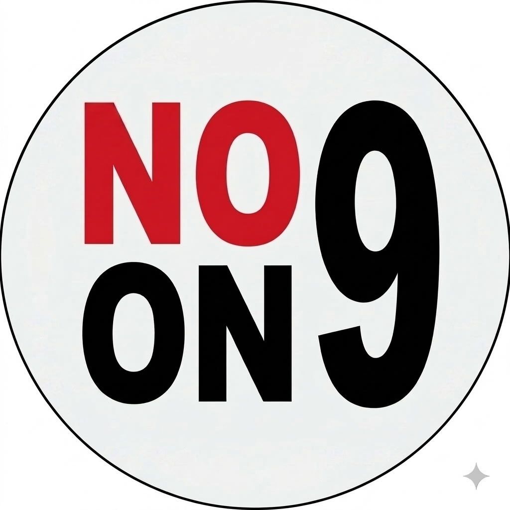 No on 9 Stickers-pack of 5
