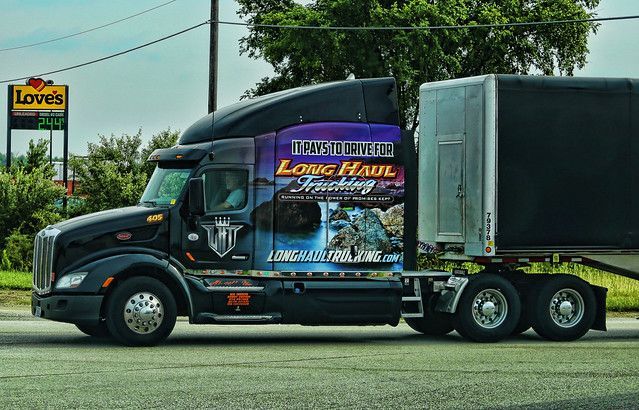 Black semi-truck with