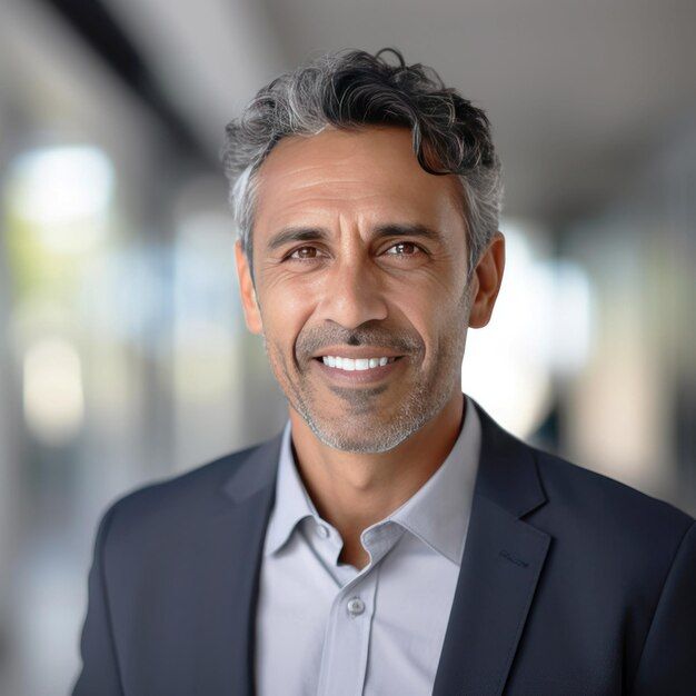 A man in a suit and white shirt is smiling for the camera.