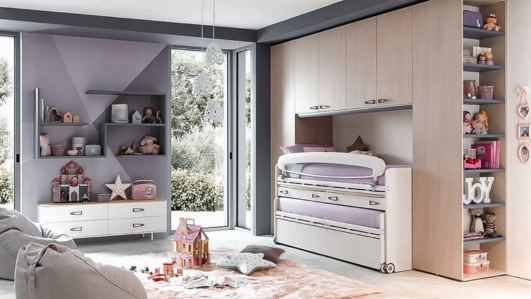 cameretta con letto a ponte