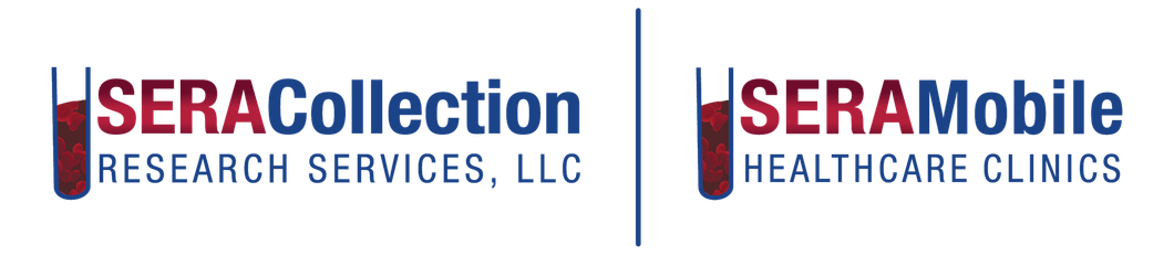 A logo for seracollection research services llc and seramobile healthcare clinics