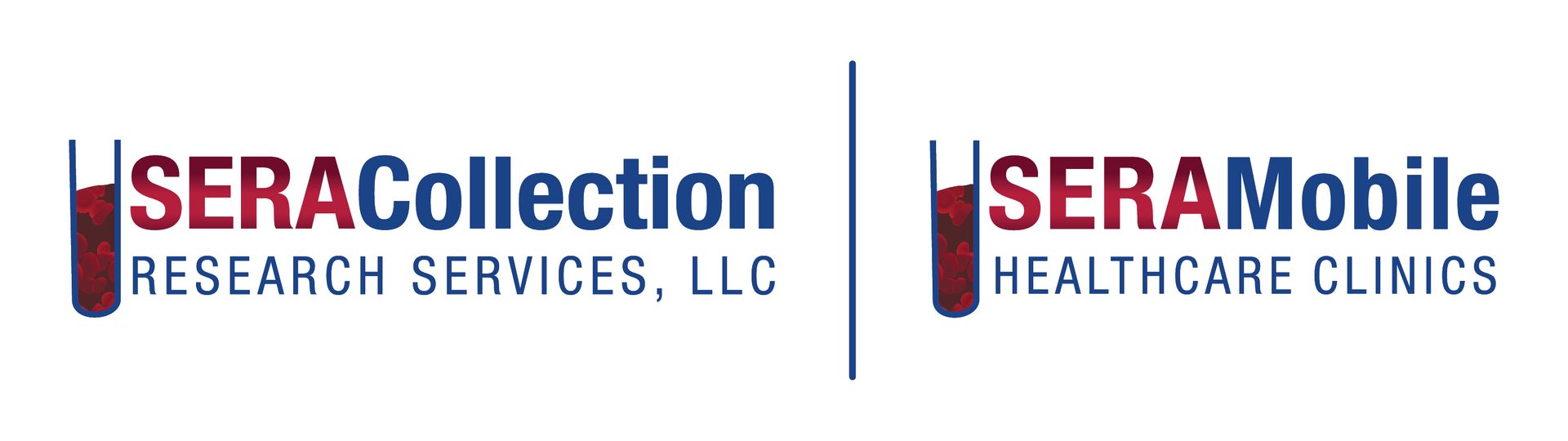 A logo for seracollection research services llc and seramobile healthcare clinics
