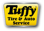 Tuffy Tire & Auto Service logo on a yellow sign