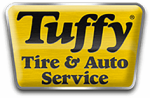 Tuffy Tire & Auto Service logo on a yellow sign