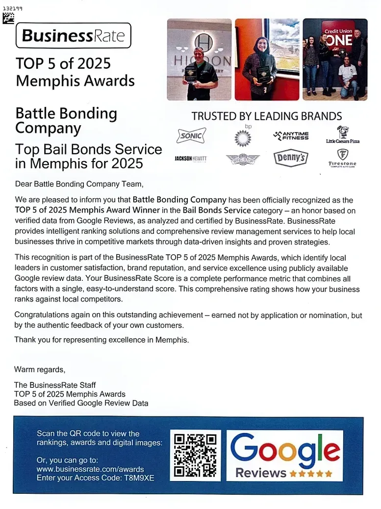 Business article about 2025 Memphis awards, with sponsor logos and a Google Reviews banner at the bottom