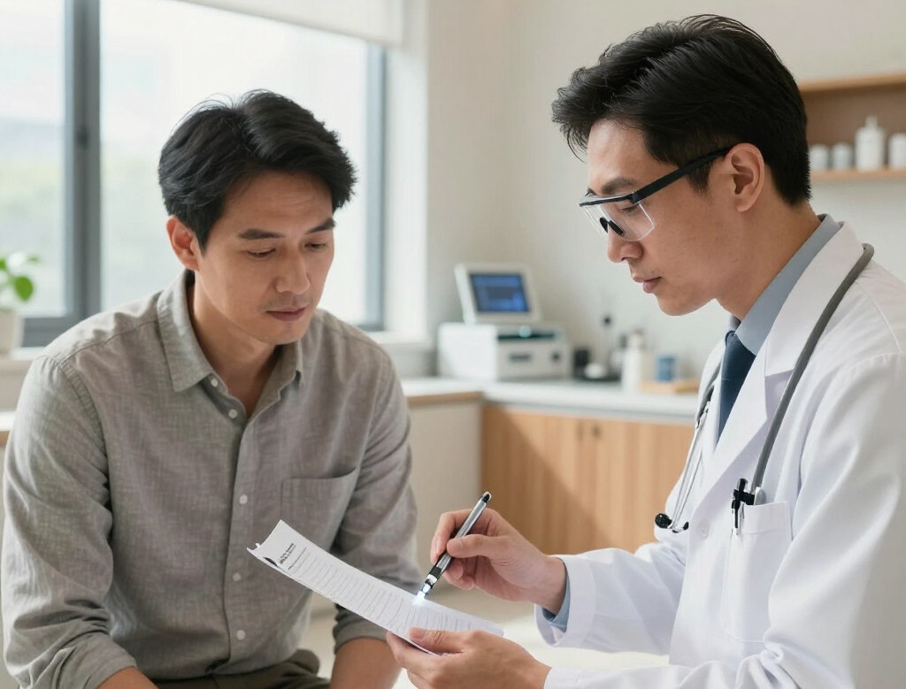 Doctor reviewing lab results with patient
