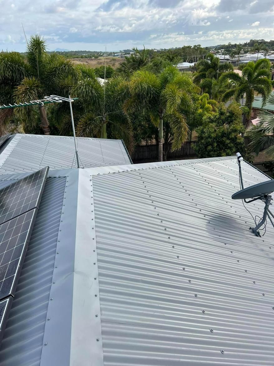 A Roof with A Satellite Dish on It and Trees in The Background — Darren Smith Painting Pty Ltd in Mirani, QLD