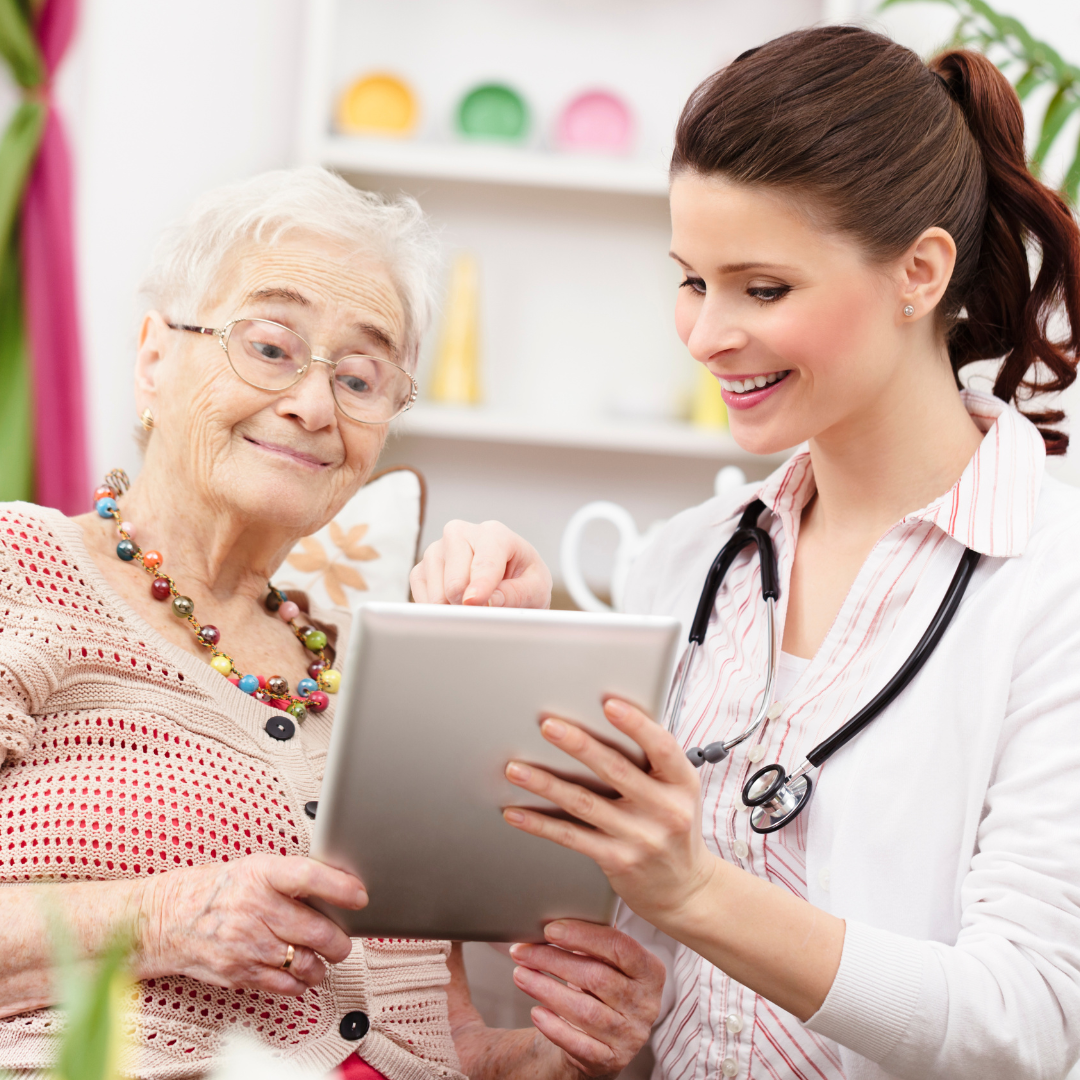 doctor with senior woman