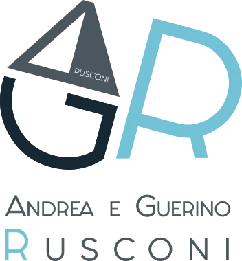 Logo A-G-R Andrea e Guerino Rusconi tinteggiature interni e esterni Logo di Andrea e Guerino Rusconi con lettere A-G-R e testo nella parte inferiore per tinteggiatura e decorazione a Soncino 26029-Cremona