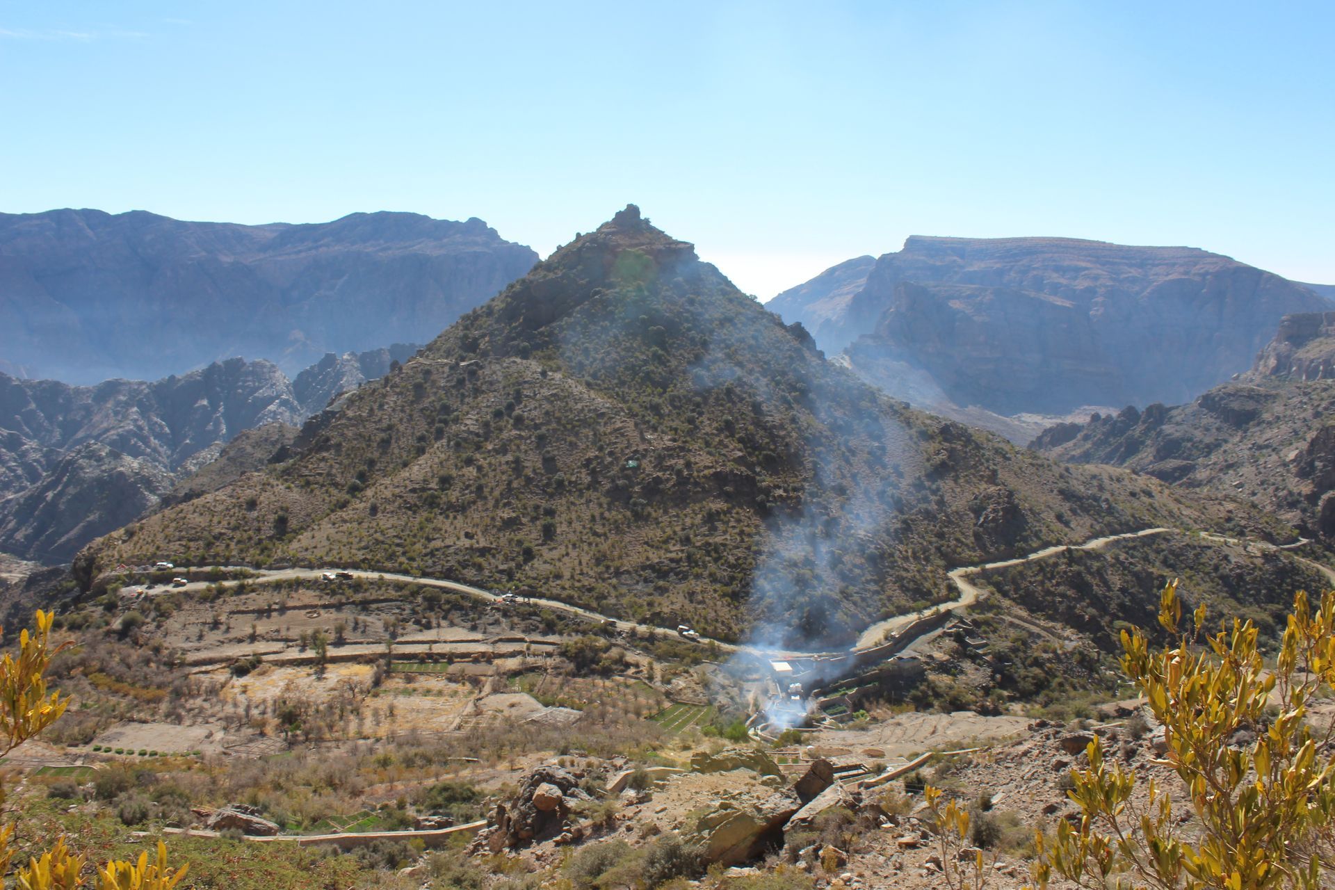Mountain road climbing to Jabal Akhdar from Birkat Al Mouz, Oman