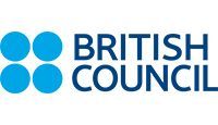 Logo du British Council : Cercles bleus disposés en carré à côté de l’inscription « BRITISH COUNCIL » en bleu.