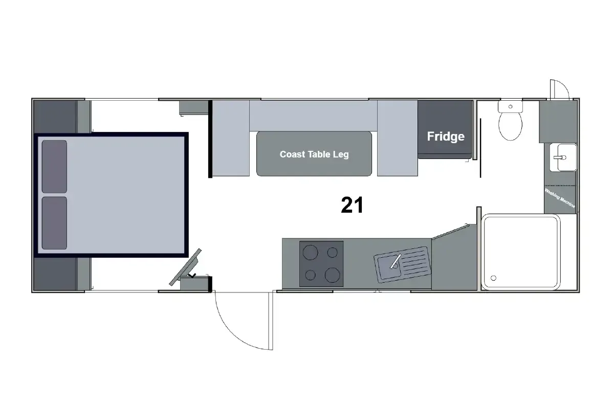 Safari Caravans X-Trak 21 Floorplan