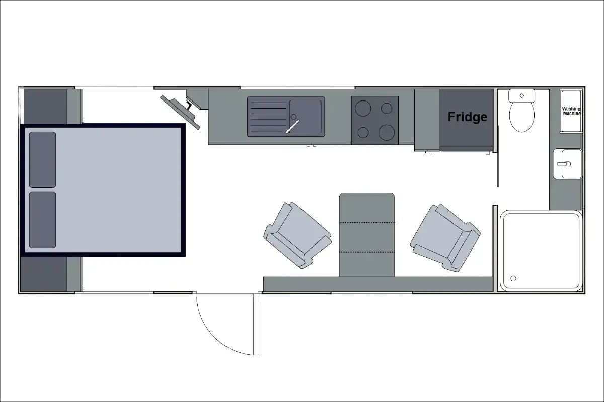 Safari Caravans | Delta 20 CD Swivel Floorplan