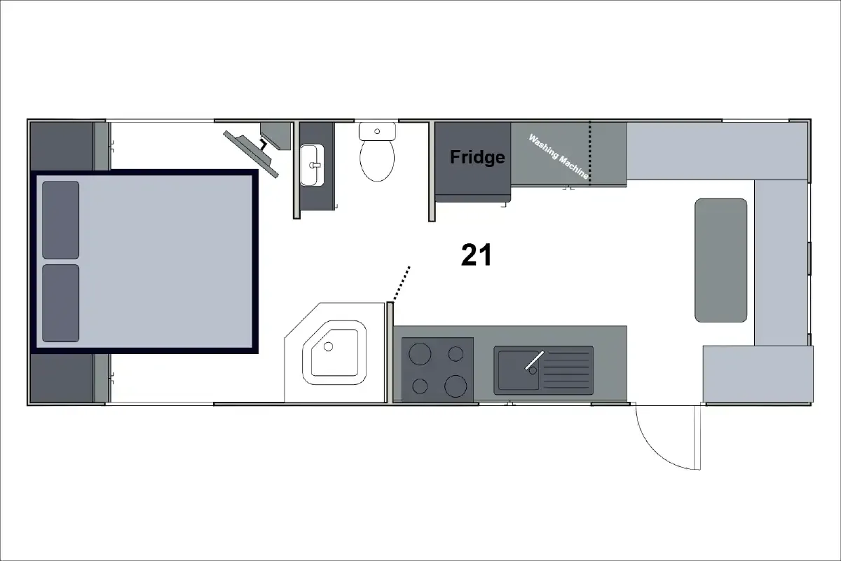 Safari Caravans | Delta 21RC Floorplan