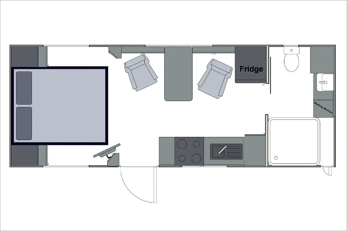 Safari Caravans | Delta 21 Swivel Floorplan