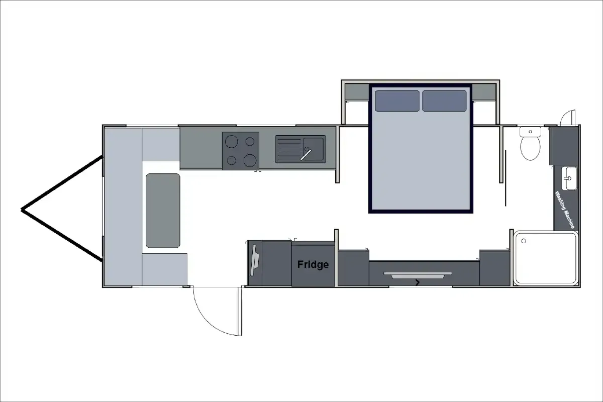 Safari Caravans | Delta 226 Slide Out Floorplan