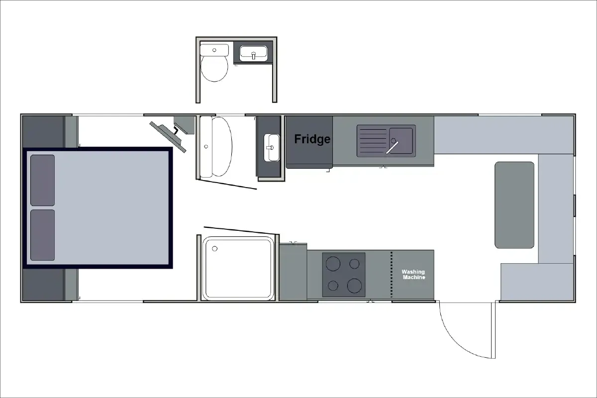 Safari Caravans | Delta 226 Rear Club Floorplan