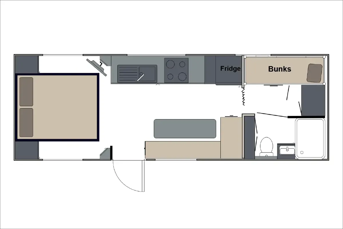 Safari Caravans | Legacy 226 Floorplan