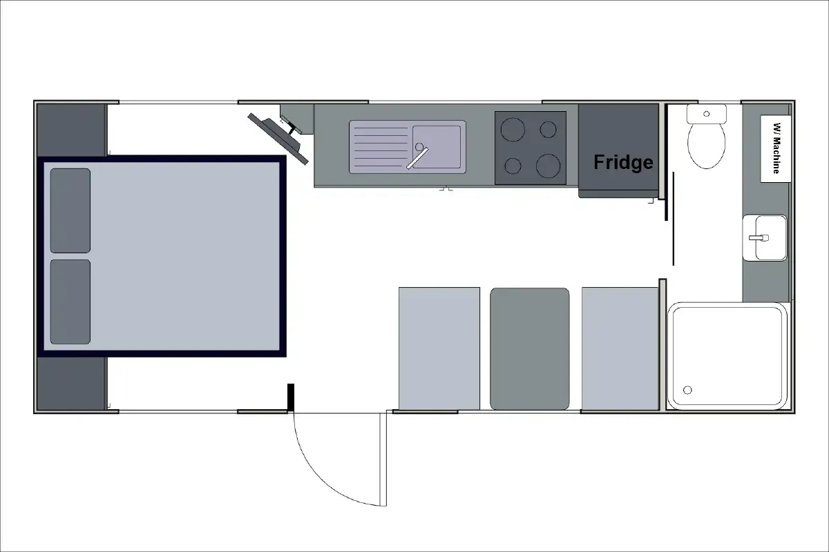 Safari Caravans | Oasis 18 Single Axle Floorplan