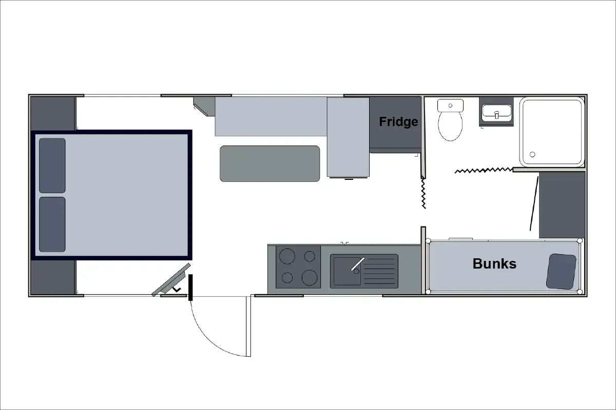 Safari Caravans | Oasis 206 Floorplan