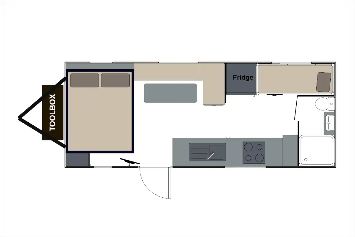 Safari Caravans | Tuff Roader 198 Bunk Floorplan