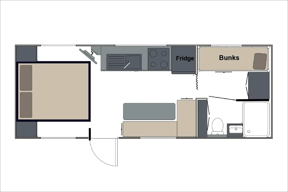 Safari Caravans | Tuff Roader 21 Bunk Floorplan