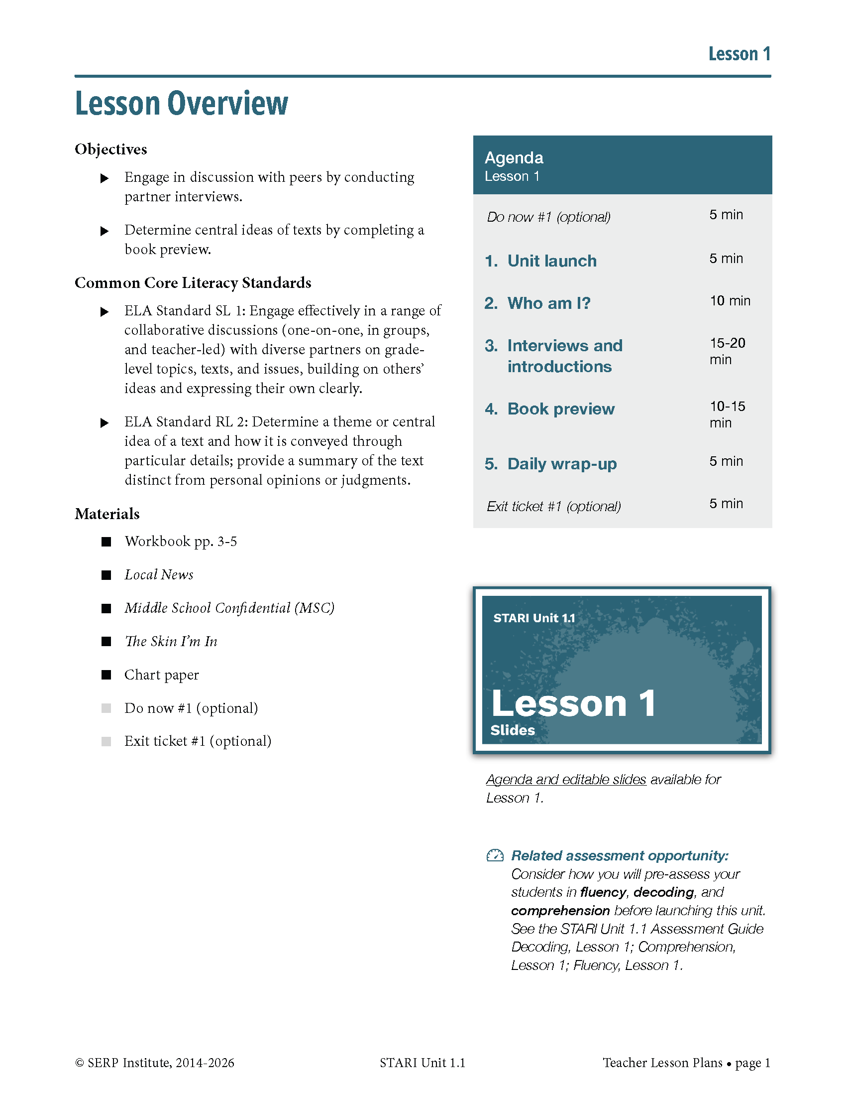 STARI Lesson Plans