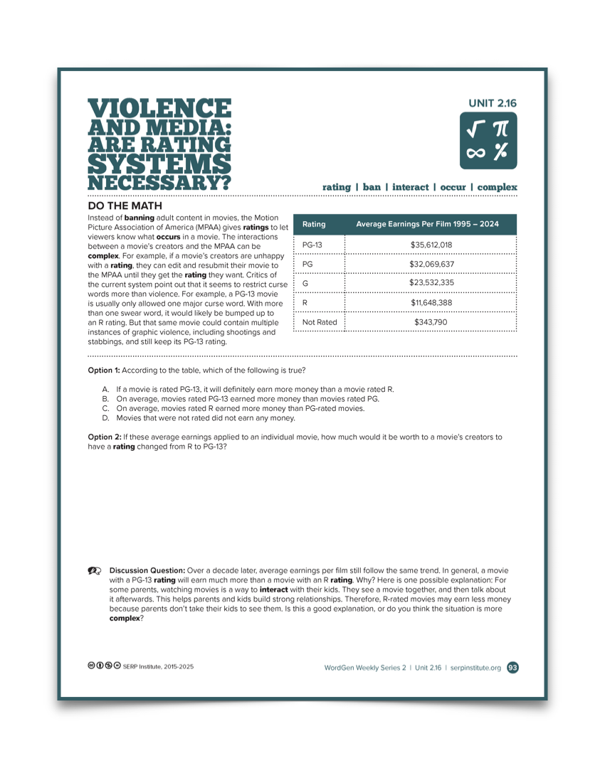 Download WordGen Weekly Unit 2.16, Day 2 WordGen Weekly Unit 2.16, Day 2