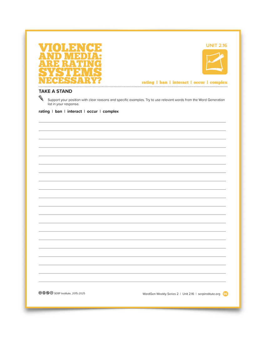 Download WordGen Weekly Unit 2.16, Day 5 WordGen Weekly Unit 2.16, Day 5