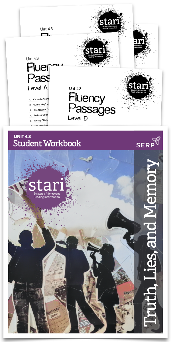Workbooks and fluency passages for a program called STAR.