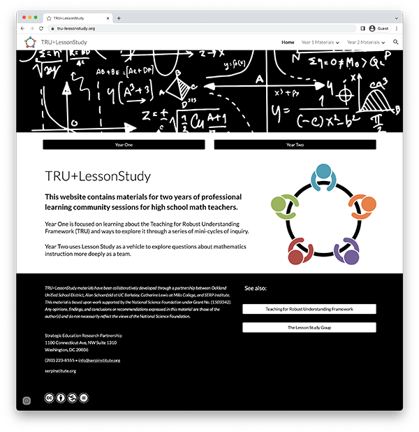 Thumbnail Image: TRU+LessonStudy Web page