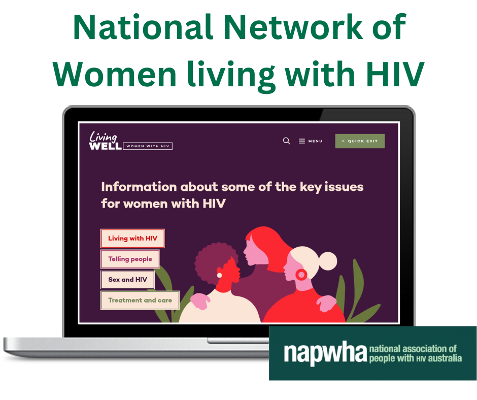 A laptop is open to a website for the national network of women living with hiv