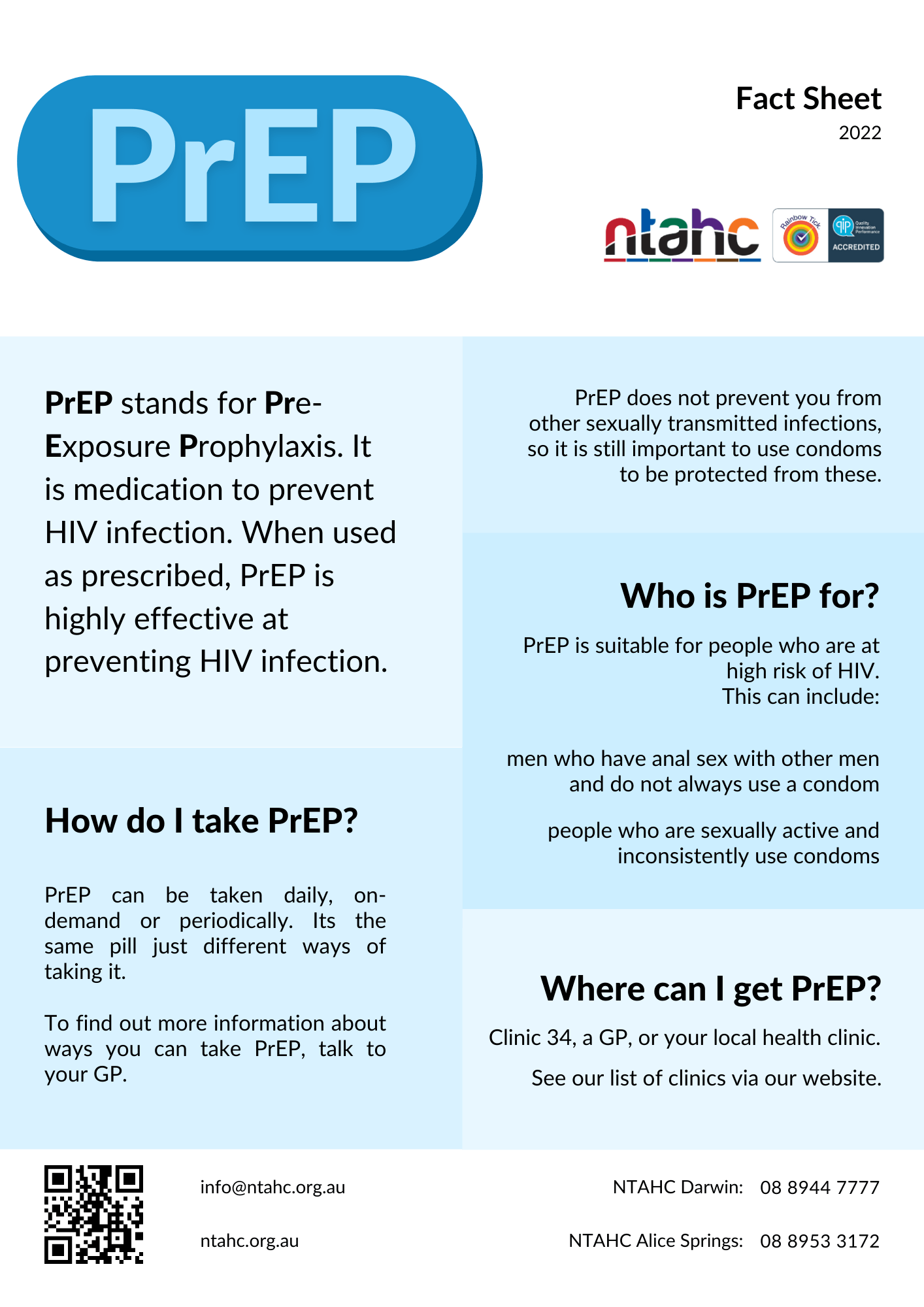 It is a fact sheet about prep and hiv infection.