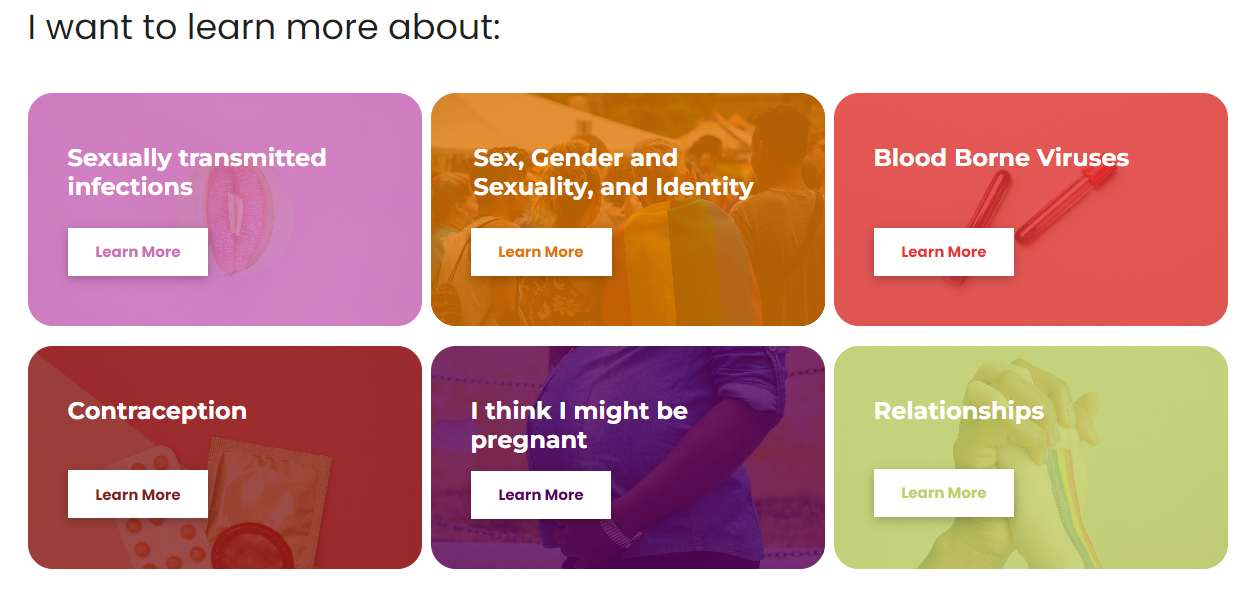 A screenshot of a website that says `` i want to learn more about ''.