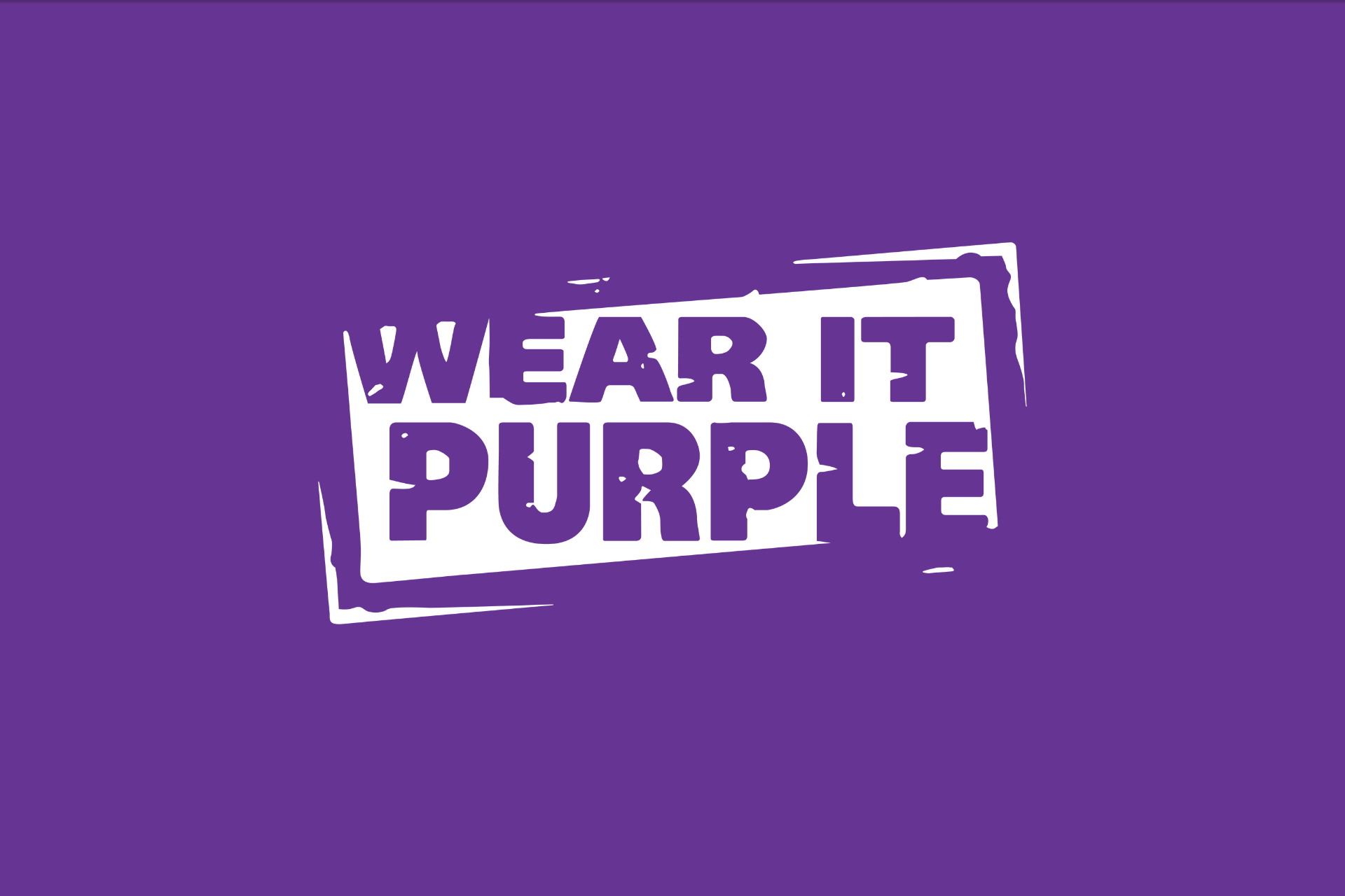 A logo that says `` wear it purple '' on a purple background.
