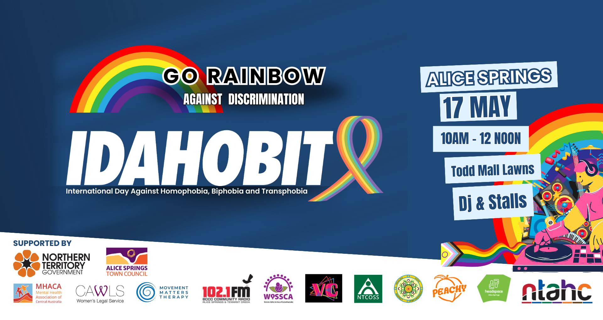 A poster for idahobit with a rainbow on it