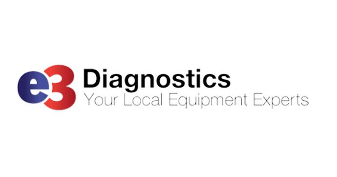 E3 Diagnostics logo: blue and red 