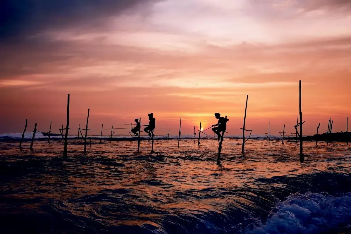 Golden-sunset-beach-view-on-Sri-Lanka-south-coast