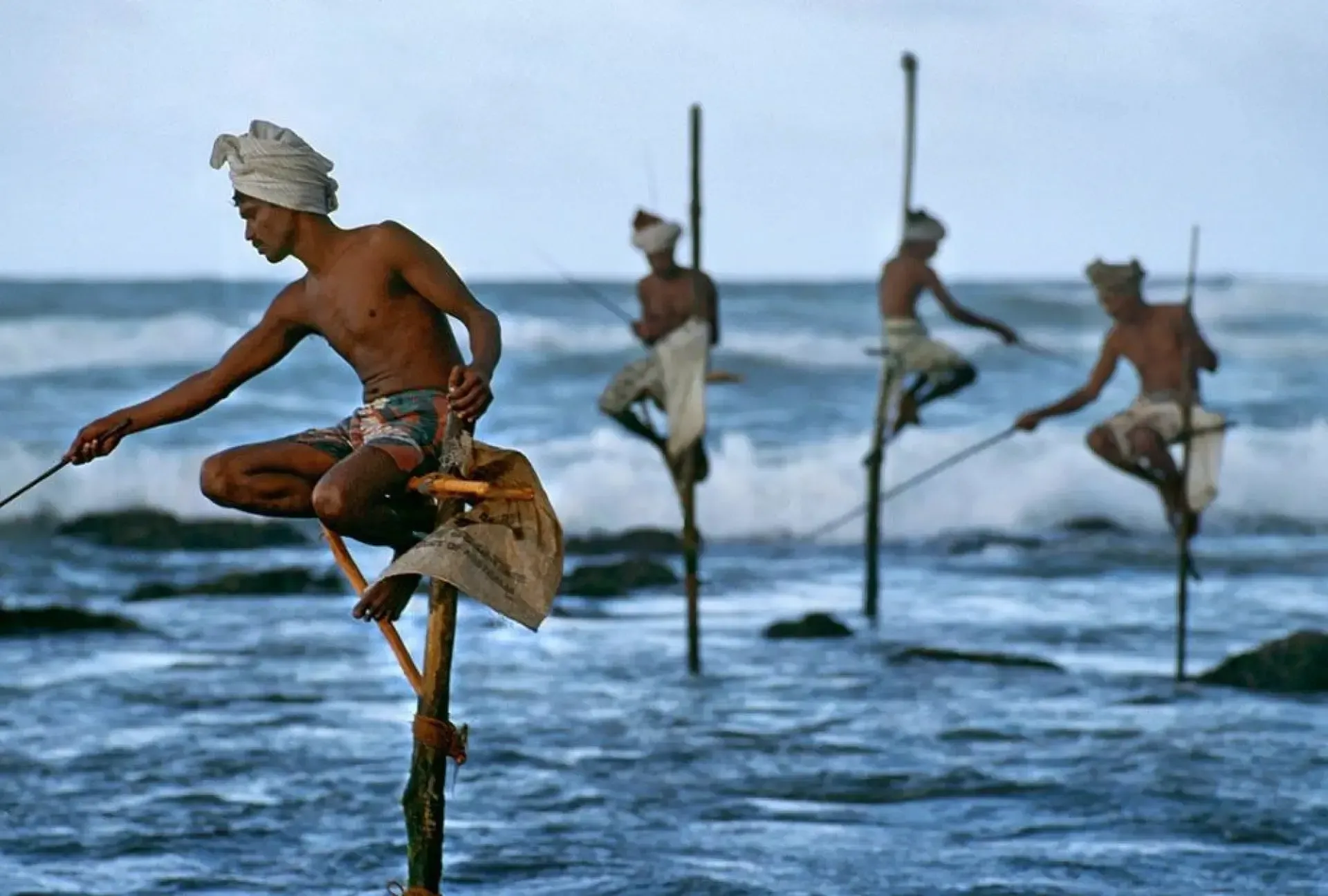 Traditional-stilt-fishermen-along-the-southern-coast-of-Sri-Lanka