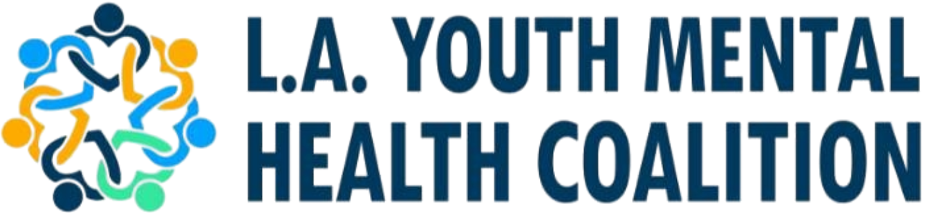 L.A. Youth Mental Health Coalition logo with multicolor circle icon and blue text