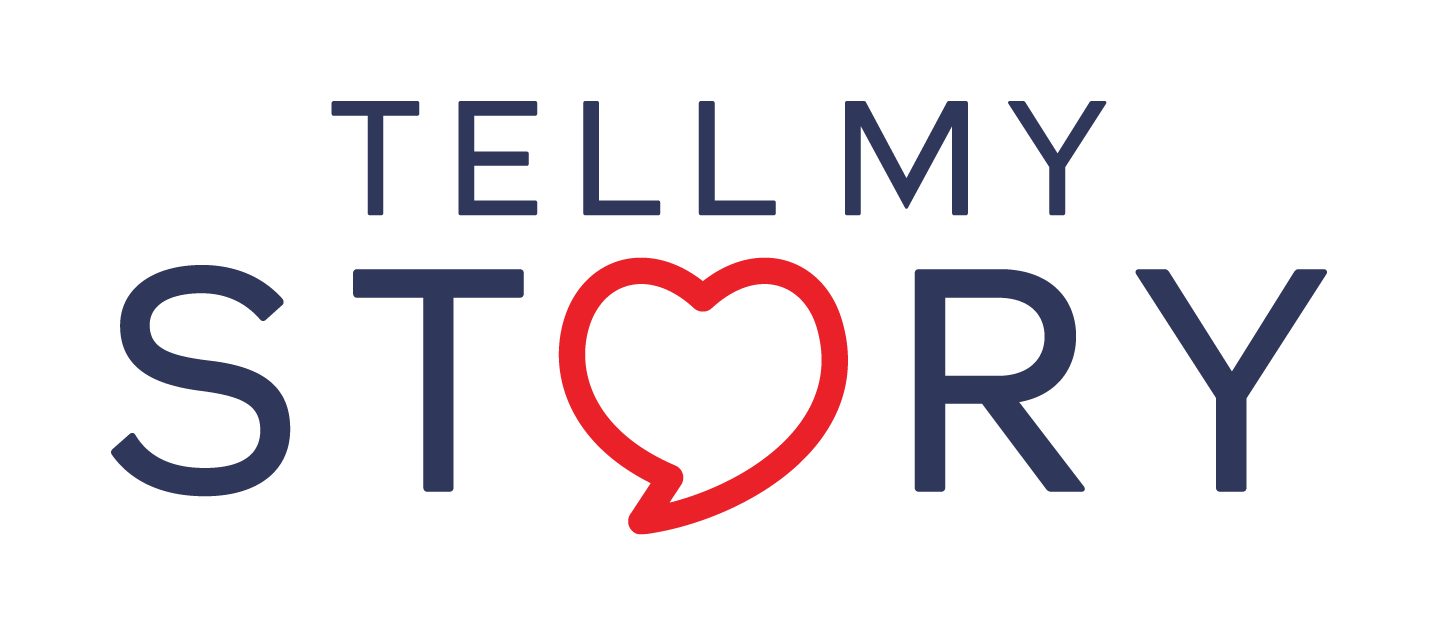 A logo for tell my story mental wellness media
