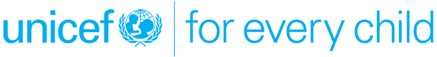 UNICEF logo with blue globe icon and “for every child” text