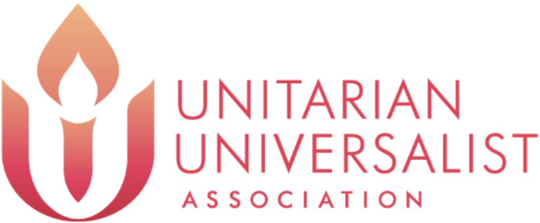 Unitarian Universalist Association logo with stylized red-orange flame and text