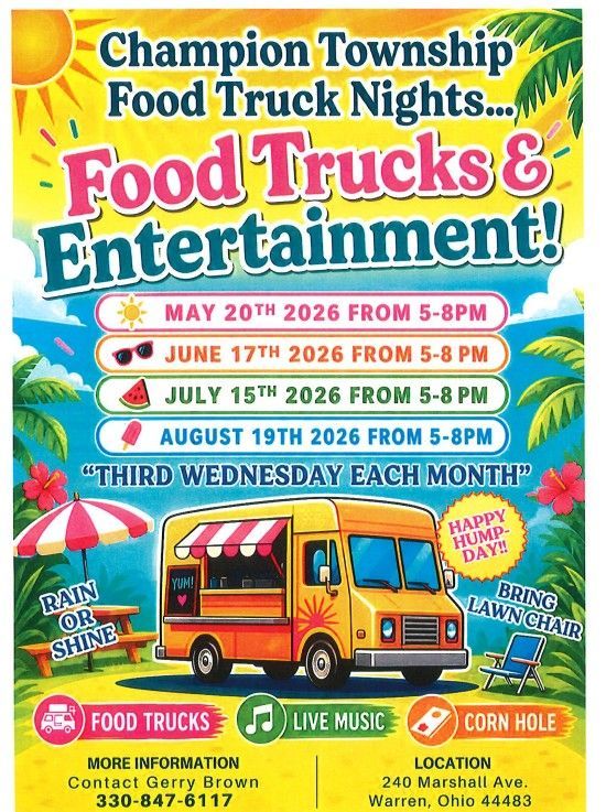 Champion Township Food Truck Nights Flyer